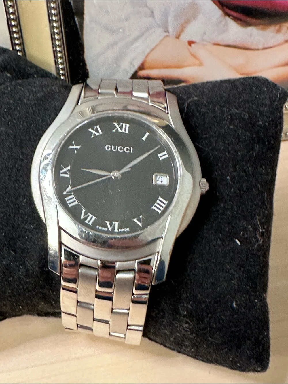 Gucci 5500M Women’s Black Dial Stainless Steel Watch